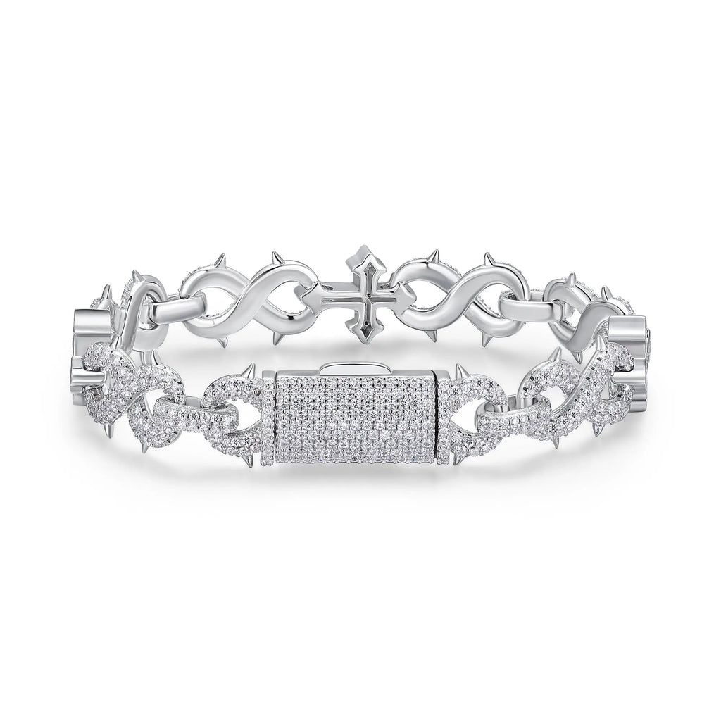 A Luxurious And Fashionable Minimalist Bracelet Featuring Top-quality Moissanite, Made Of S925 Silver Electroplated With Platinum. - N&P Colletion