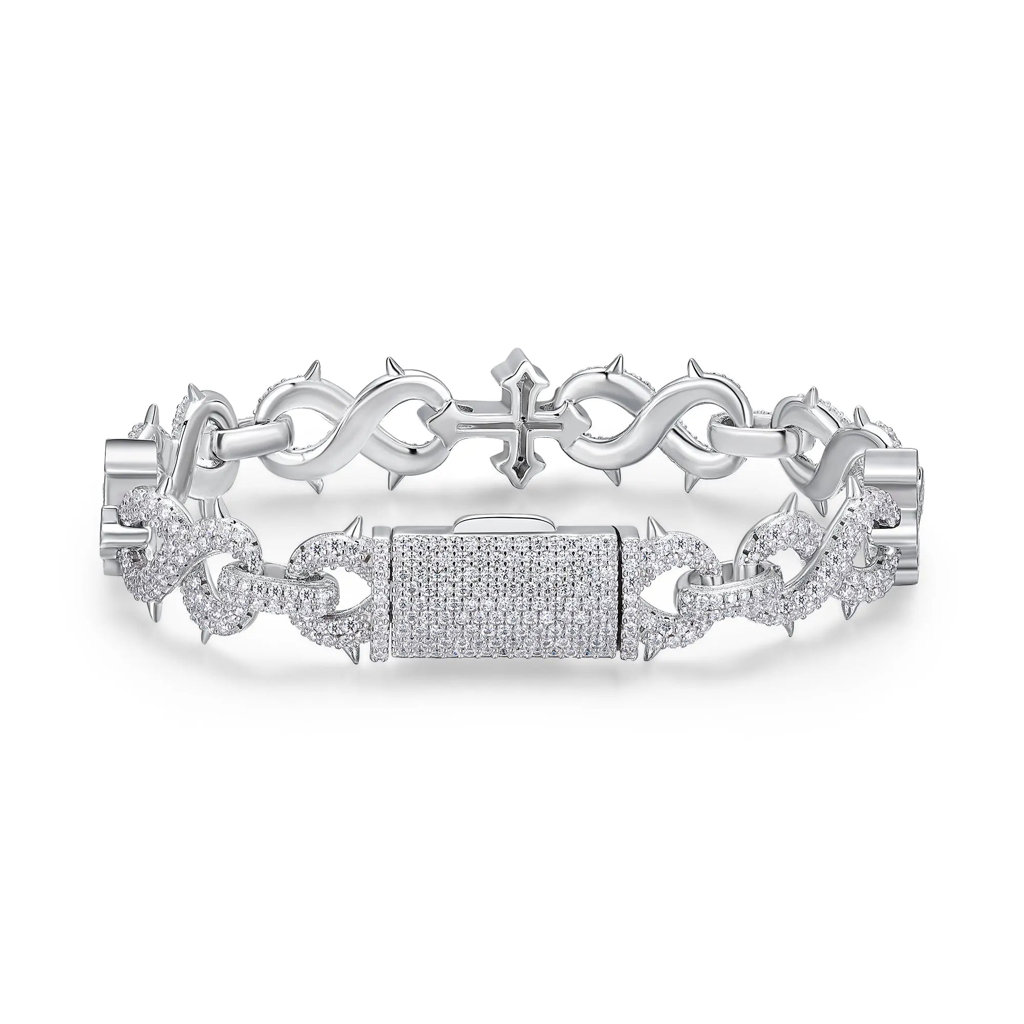 A Luxurious And Fashionable Minimalist Bracelet Featuring Top-quality Moissanite, Made Of S925 Silver Electroplated With Platinum. - N&P Colletion