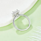 Square Moissanite Set With Top-quality Moissanite Luxury And Fashionable Light Luxury Jewelry Silver Ring S925 Silver Electroplated With Platinum NP Collection