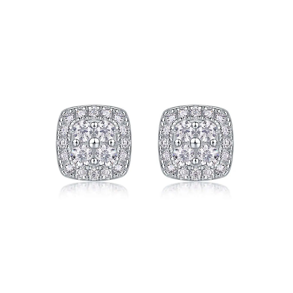 Mini Moissanite Stud Earrings – S925 Sterling Silver Platinum-Plated