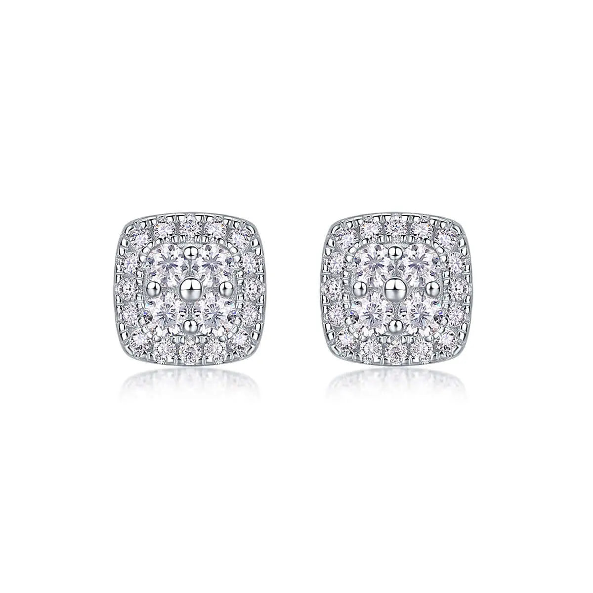 Mini Moissanite Stud Earrings – S925 Sterling Silver Platinum-Plated