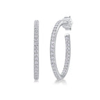 1Ribbon - Square Moissanite S925 Sterling Silver Earrings with Platinum-Plated Stud Earrings
