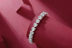 Love Daily - Luxurious And Fashionable Light Luxury Jewelry Silver Bracelet And Bracelet Set With Top-quality Moissanite, S925 Silver-plated Platinum NP Collection