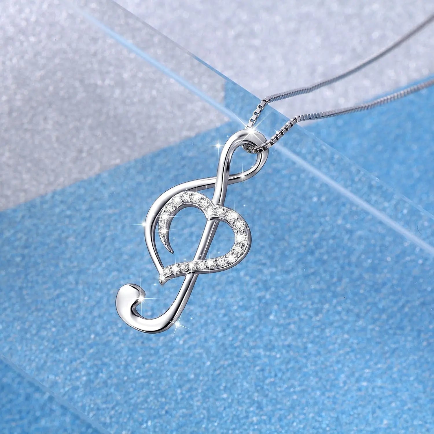 Musical Note Necklace Pendant 925 Sterling Silver