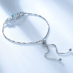 925 Sterling Silver Jewelry Nano Sky Blue Topaz Adjustable Tennis Bracelet