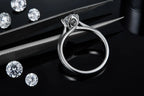 1-carat Luxury And Fashionable Light Luxury Jewelry Silver Ring Set With Top-quality Moissanite, S925 Silver Plated Platinum NP Collection