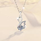 Pure Silver Women's Light Luxury Niche Swan Necklace NP Collection