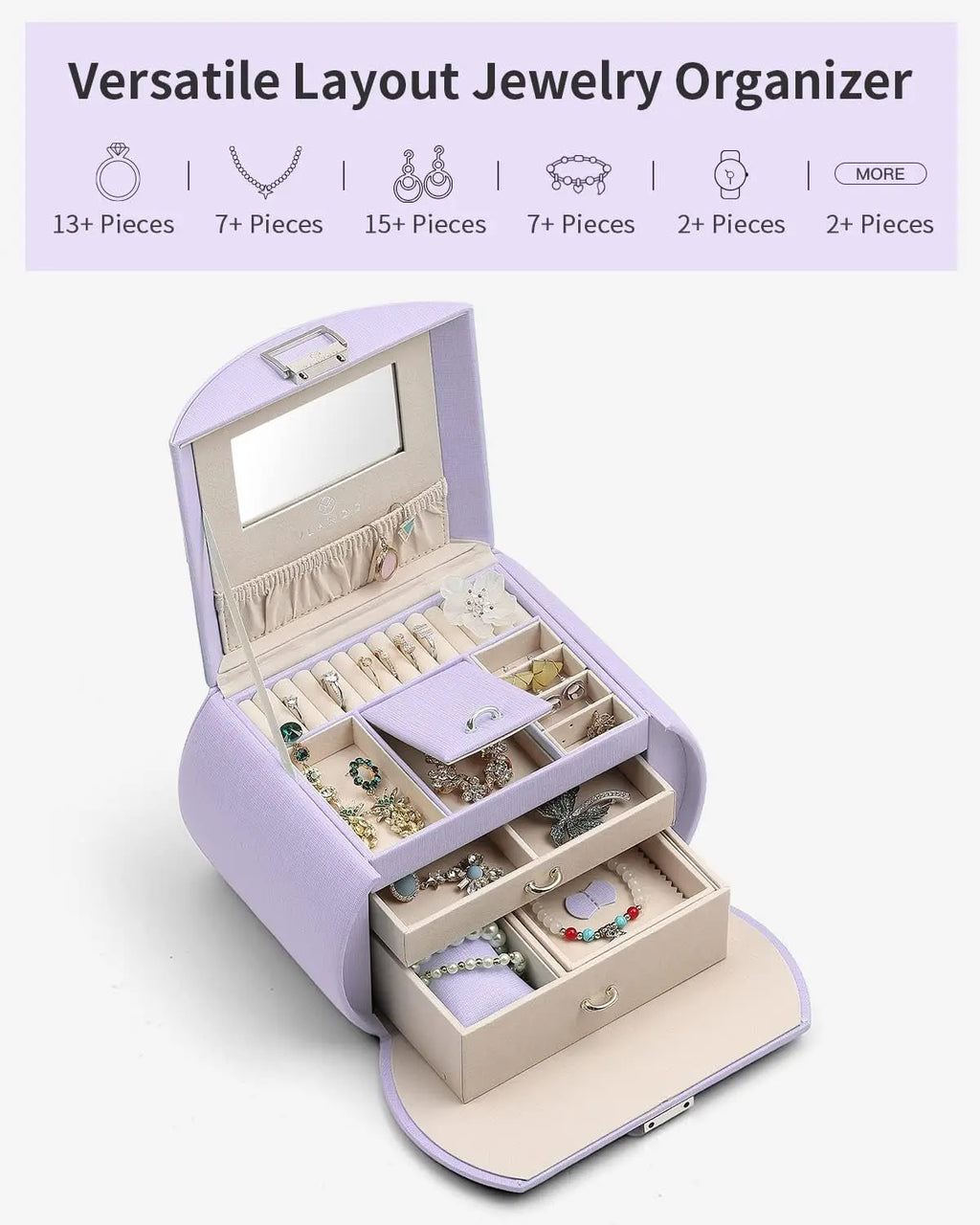 Princess Style Jewelry Box with Mirror 