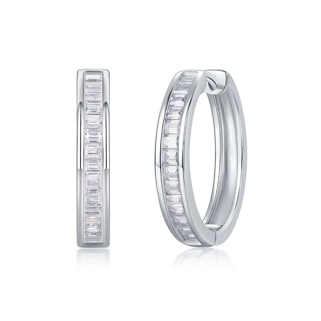 Diamond Earrings Earrings Studded With Mosan Diamond Silver