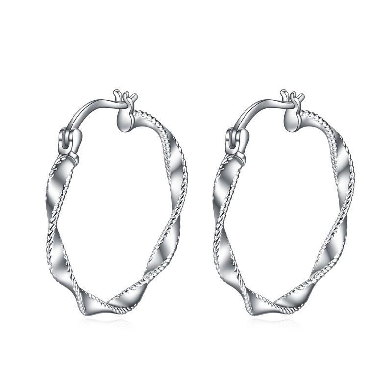 Circle Endless Hoop Earrings Twist 30MM Hypoallergenic