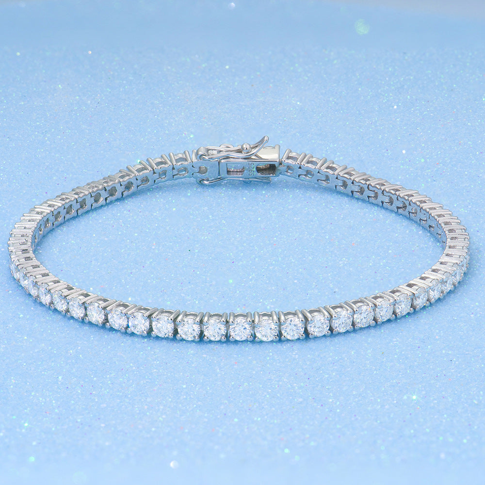 2-6mm Full Set Moissanite Girl S925 Silver Ao Advanced Design Bracelet