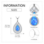 Sterling Silver Blue Opal Teardrop Necklace