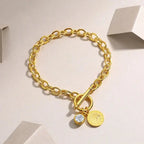 Set With Top-quality Moissanite, This Luxurious And Fashionable Light Luxury Trend Jewelry Silver Bracelet Is S925 Silver-plated With Gold NP Collection