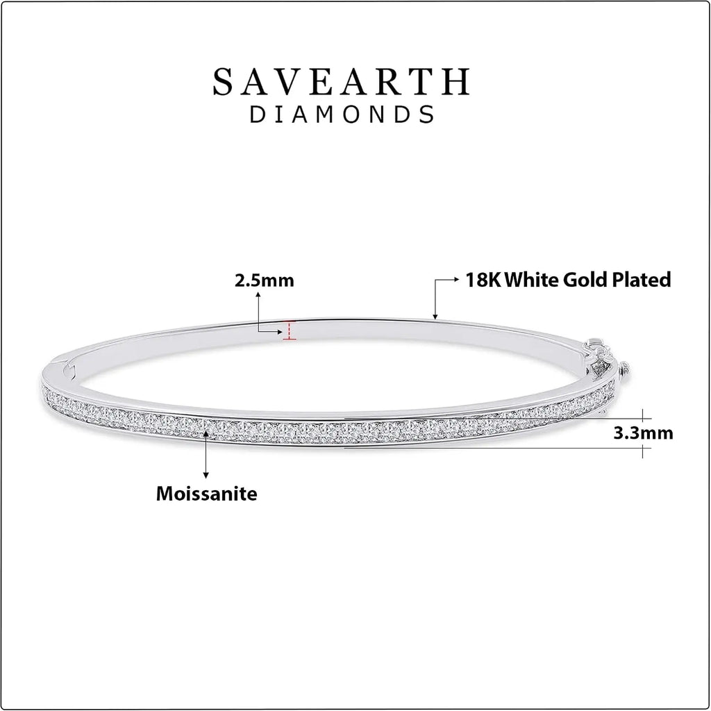 3.3MM Bangle Classic Tennis Bracelet 18K Gold Plated 1.00 CT