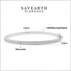 3.3MM Bangle Classic Tennis Bracelet 18K Gold Plated 1.00 CT