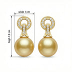 925 Sterling Silver Elegant South Sea Pearl Drop Earrings Featuring Shimmering CZ Accents and a Timeless Design