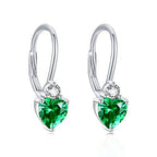 925 Sterling Silver Hypoallergenic Heart Zirconia Earrings