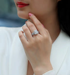 Simple And Elegant -  Moissanite S925, Silver And Platinum-plated Diamond Wedding Ring. The Ring Can Be Inspected With A Diamond Pen NP Collection