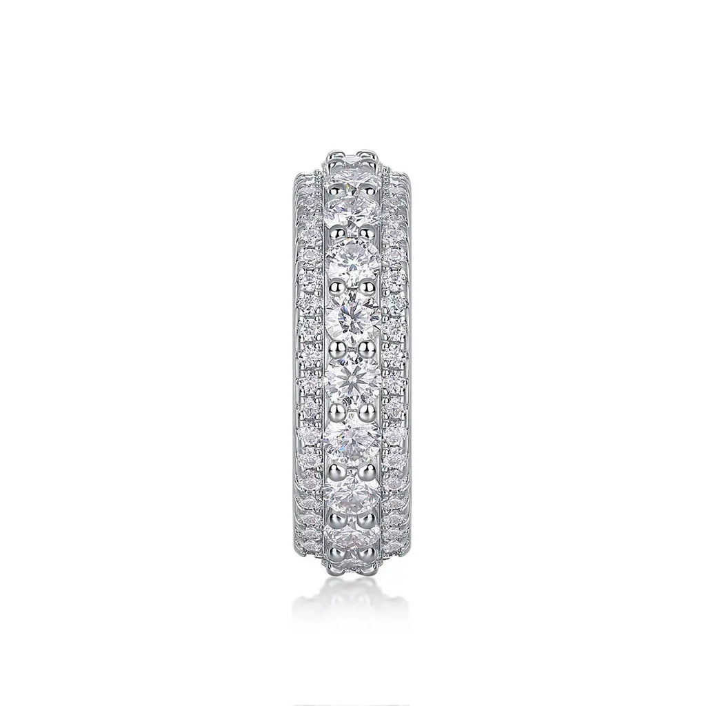 A Luxurious And Fashionable Light Luxury Jewelry Silver Ring Set With Top-quality Moissanite, S925 Silver Plated With Platinum NP Collection