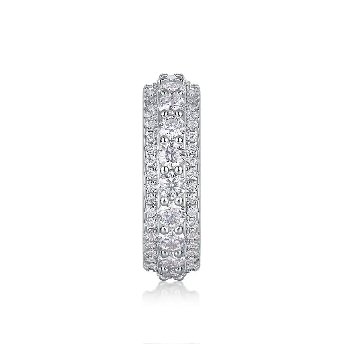 A Luxurious And Fashionable Light Luxury Jewelry Silver Ring Set With Top-quality Moissanite, S925 Silver Plated With Platinum NP Collection