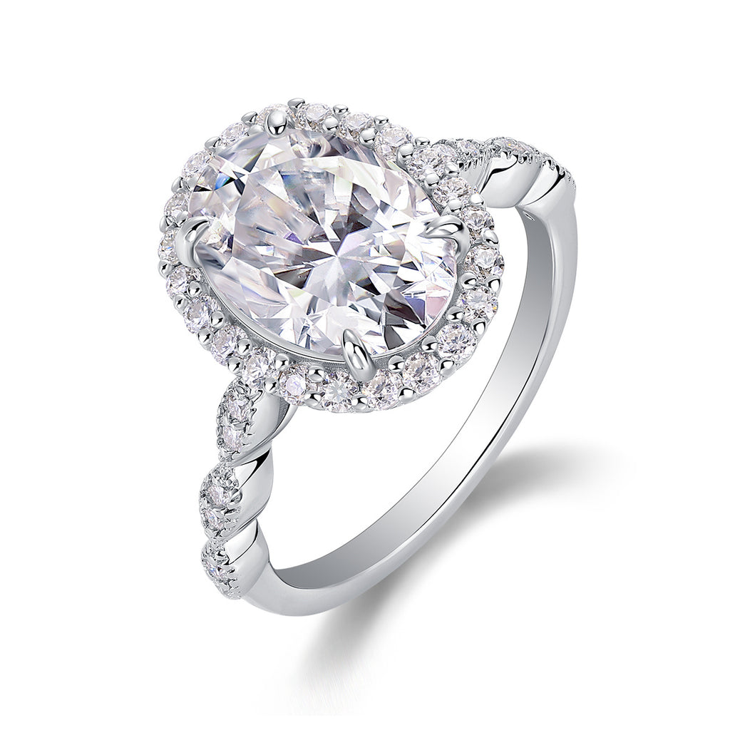 Bright Moon - Moissanite S925 Sterling Silver And Platinum-plated Diamond Ring