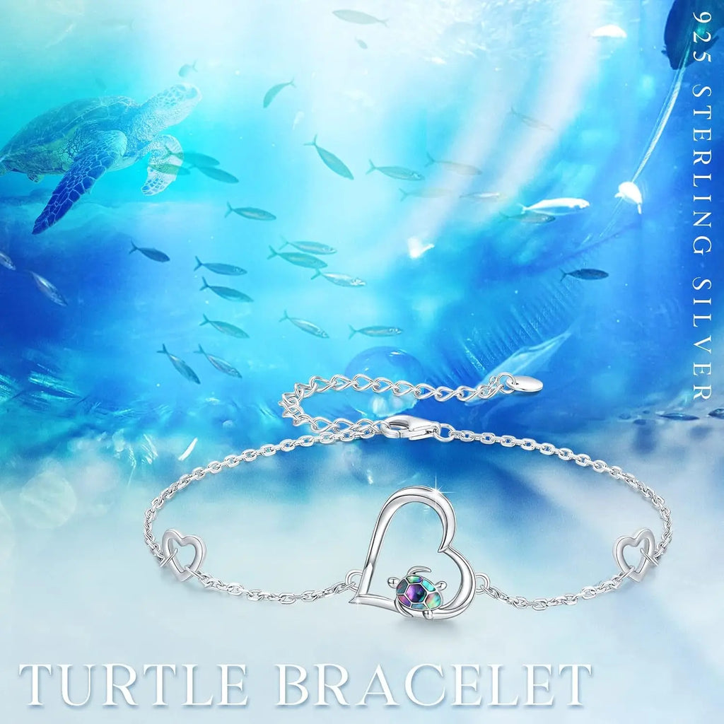 Sea Turtle Bracelet Sterling Silver 