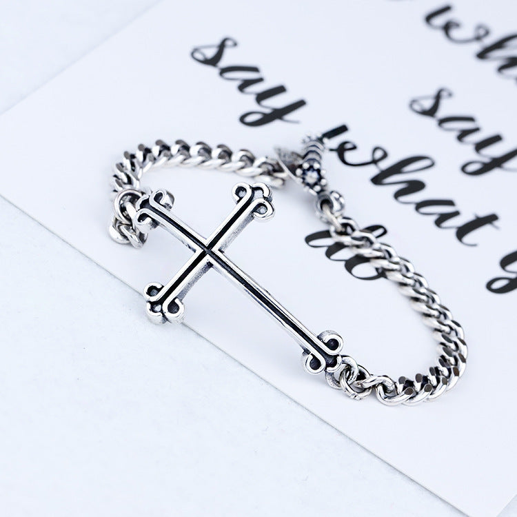 Sterling Silver Jewelry New Cross Bracelet