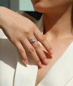 Starry Sky Mirror - Moissanite S925 Sterling Silver And Platinum Diamond Ring