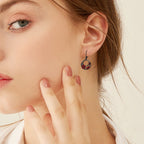 Sterling Silver Red Rose Flower Leverback Earrings