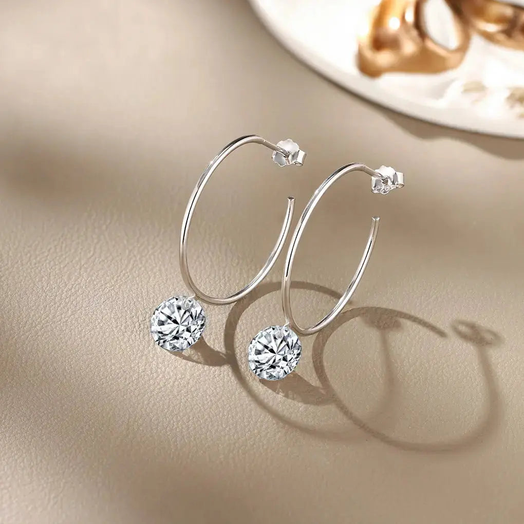Moissanite Luxury and Fashionable Light Luxury Silver Stud Earrings – S925 Platinum Plated - N&P Colletion