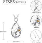 Cremation for Ashes Hummingbird Urn Necklace Teardrop Urn Pendant in Sterling Silver