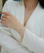 Harmonious And Brilliant - Set With Top-quality Moissanite, Luxurious And Fashionable Light Luxury Jewelry Silver Bracelet S925, Silver-plated Platinum NP Collection