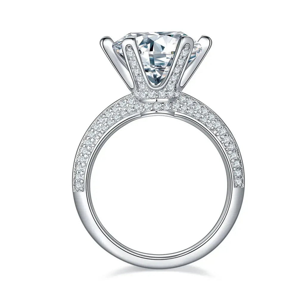 A 5-carat Luxury And Fashionable Light Luxury Jewelry Silver Ring With Top-quality Moissanite, S925 Silver Plated With Platinum NP Collection
