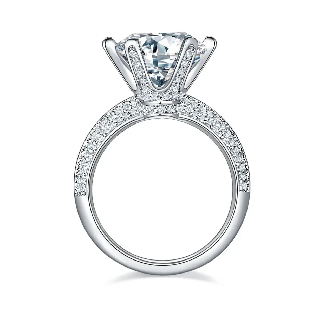 A 5-carat Luxury And Fashionable Light Luxury Jewelry Silver Ring With Top-quality Moissanite, S925 Silver Plated With Platinum NP Collection