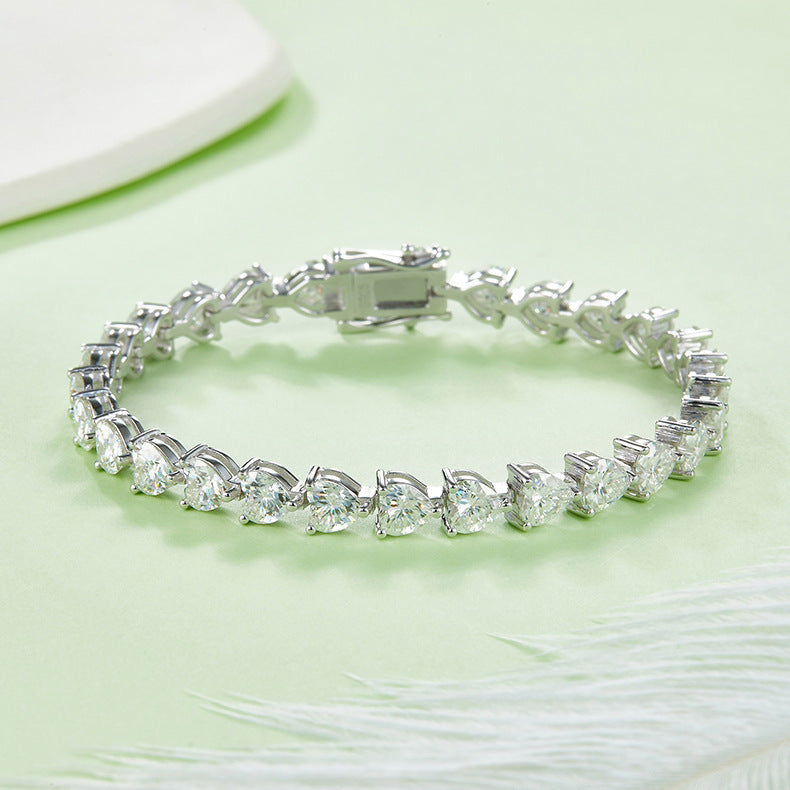 S925 Silver Plating 18k Platinum Diamond Bracelet