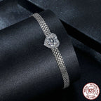S925 Sterling Silver 1 Karat Moissanite Love Woven Bracelet
