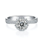 1-carat Luxury And Fashionable Light Luxury Jewelry Silver Ring Set With Top-quality Moissanite, S925 Silver Plated Platinum NP Collection