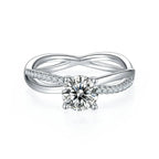 1-carat Luxury And Fashionable Light Luxury Jewelry Silver Ring Set With Top-quality Moissanite, S925 Silver Plated Platinum NP Collection