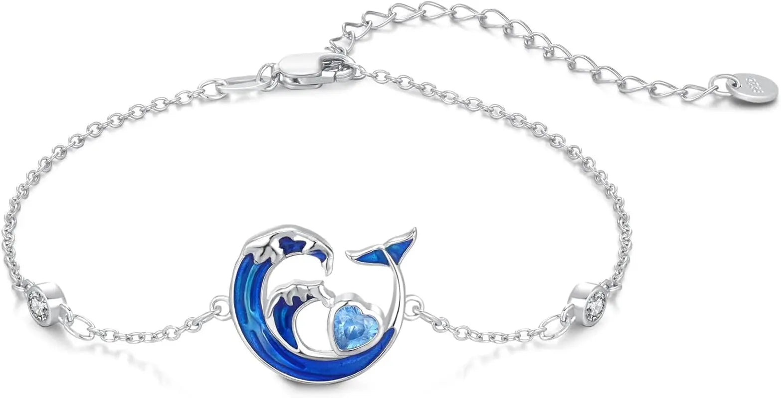 Ocean Wave Bracelet 925 Sterling Silver 