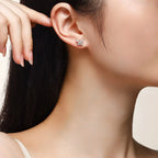 Top-quality Moissanite Luxury And Fashionable Light Luxury Jewelry Silver Stud Earrings S925 Silver Plated Platinum NP Collection