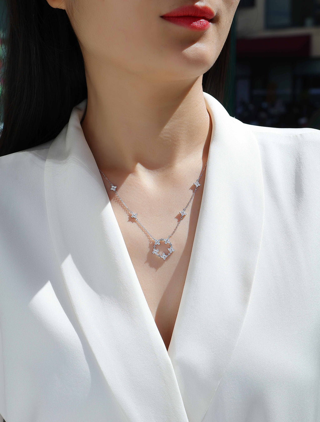 Iris - Moissanite S925 Sterling Silver And Platinum Plating Pendant