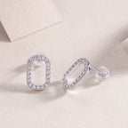 Return to Simplicity - Moissanite S925 Sterling Silver and Platinum-Plated Stud Earrings