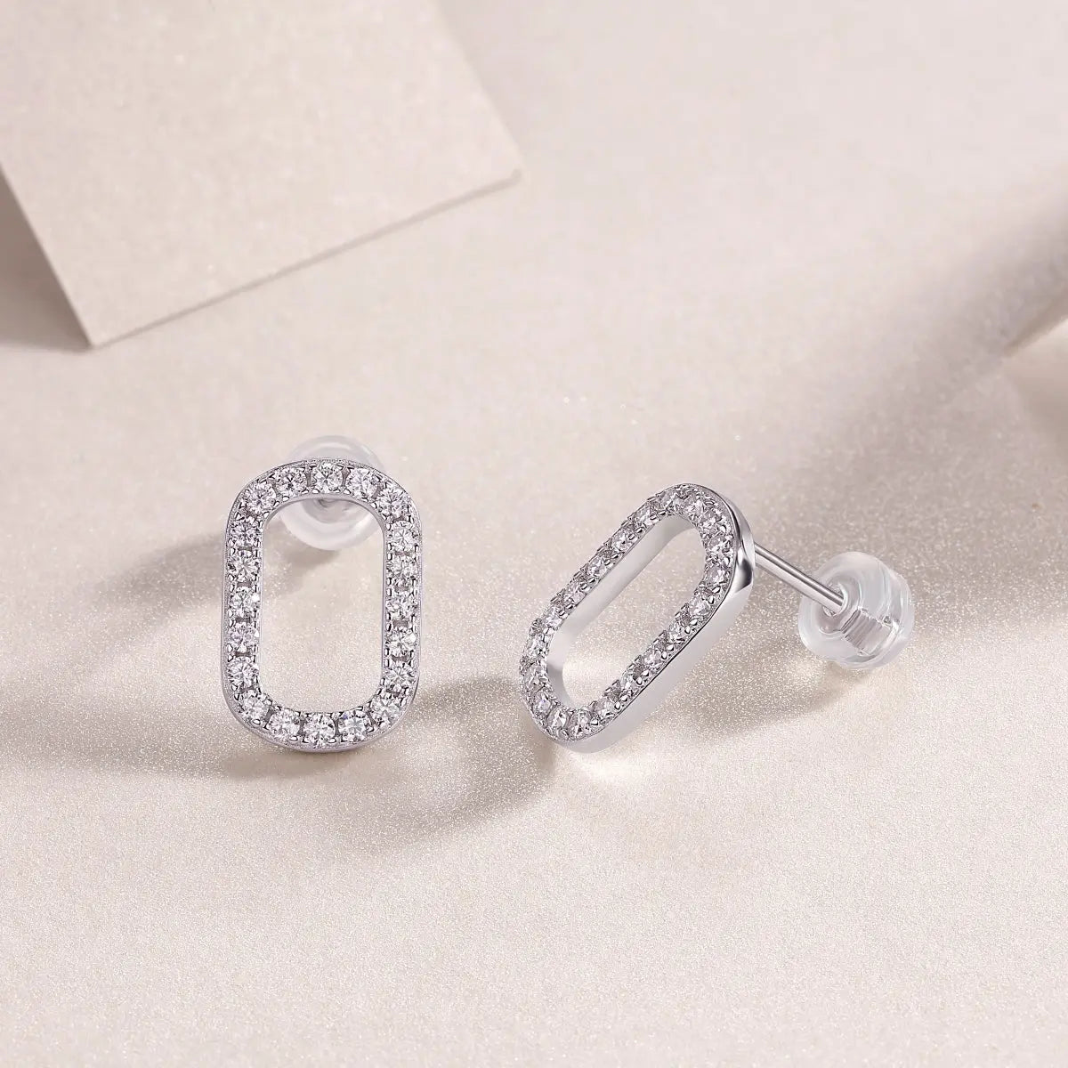 Return to Simplicity - Moissanite S925 Sterling Silver and Platinum-Plated Stud Earrings