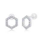 Empowering the Future - Moissanite S925 Sterling Silver and Platinum-Plated Stud Earrings 