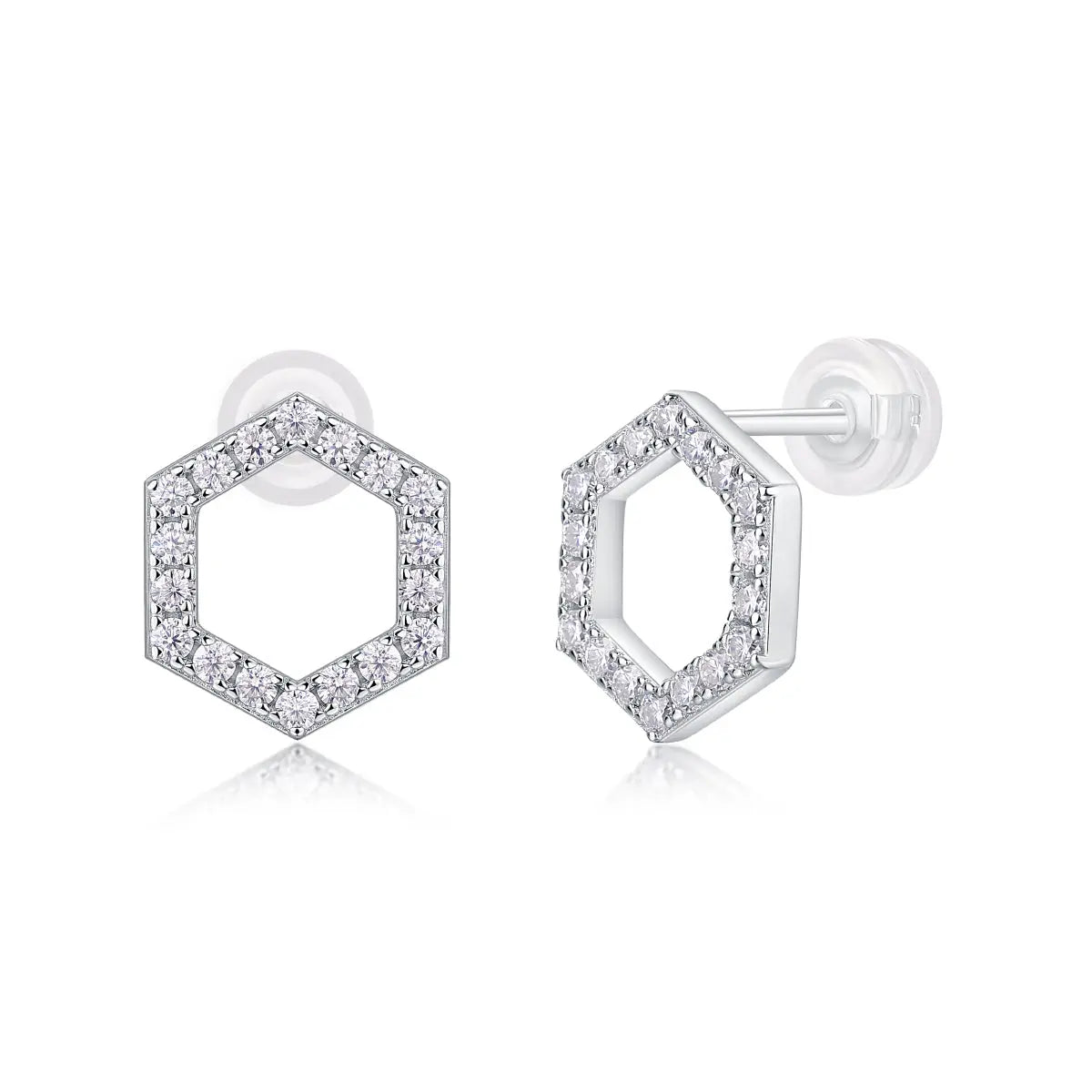 Empowering the Future - Moissanite S925 Sterling Silver and Platinum-Plated Stud Earrings 