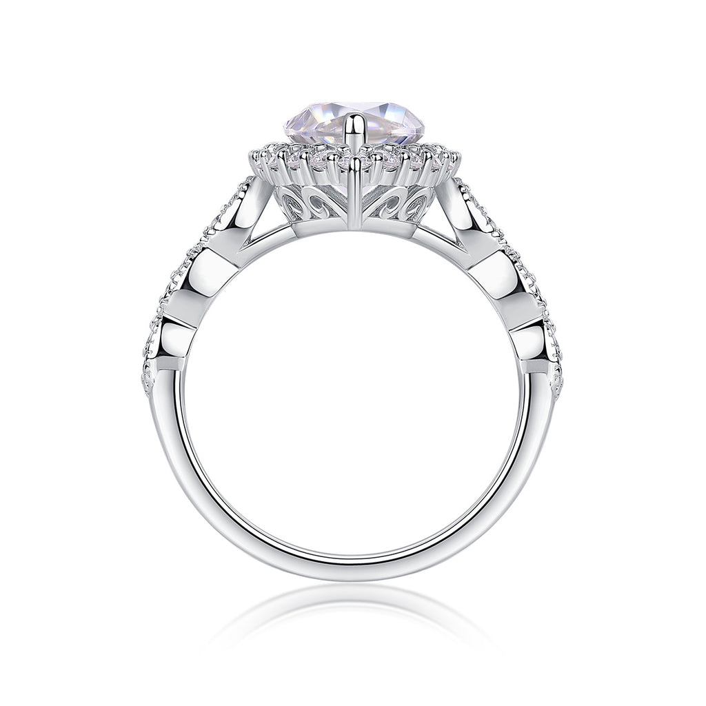 Starlight Craze - Moissanite S925 Sterling Silver And Platinum Diamond Ring