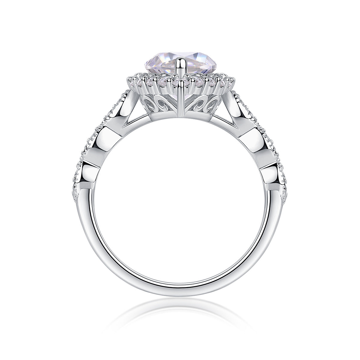 Starlight Craze - Moissanite S925 Sterling Silver And Platinum Diamond Ring