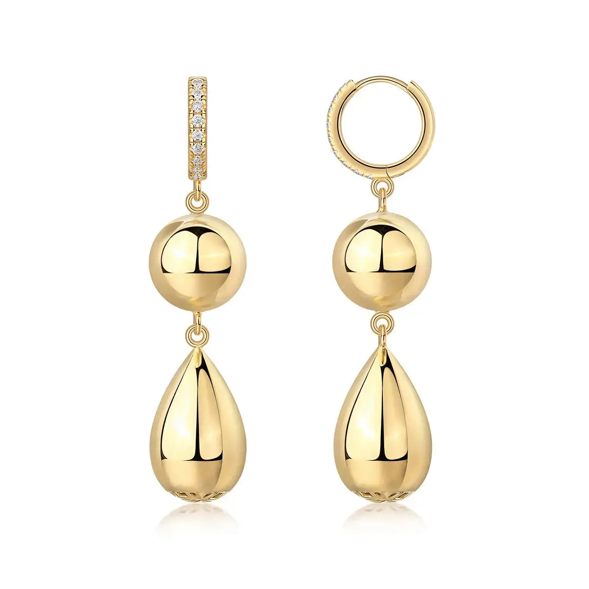 Gourd - Top-quality Moissanite Luxury And Fashionable Light Luxury Jewelry Silver Stud Earrings S925 Silver Electroplated Gold NP Collection