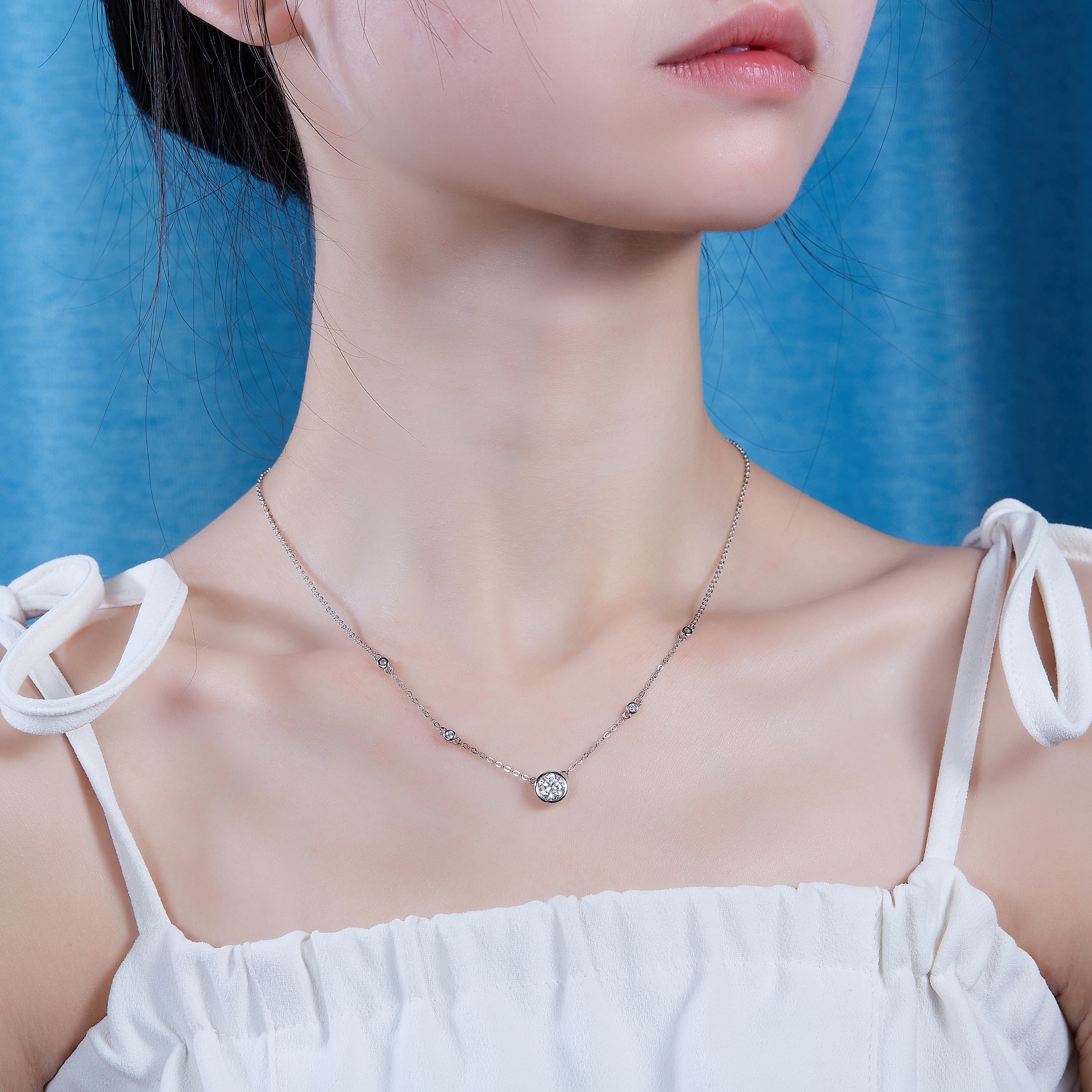 Natural Reverie - 1-carat Moissan Diamond S925 Sterling Silver And Platinum Plating Pendant