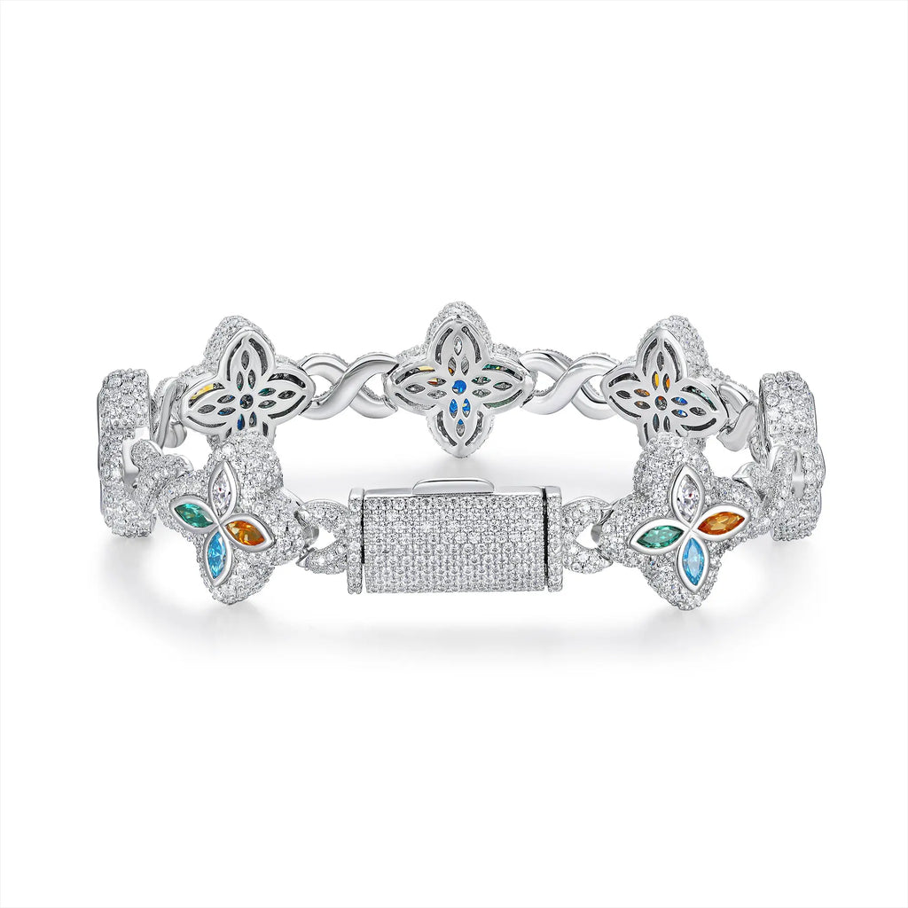 A Luxurious And Fashionable Minimalist Jewelry Bracelet Featuring Top-quality Moissanite, Made Of S925 Silver Electroplated With Platinum. - N&P Colletion